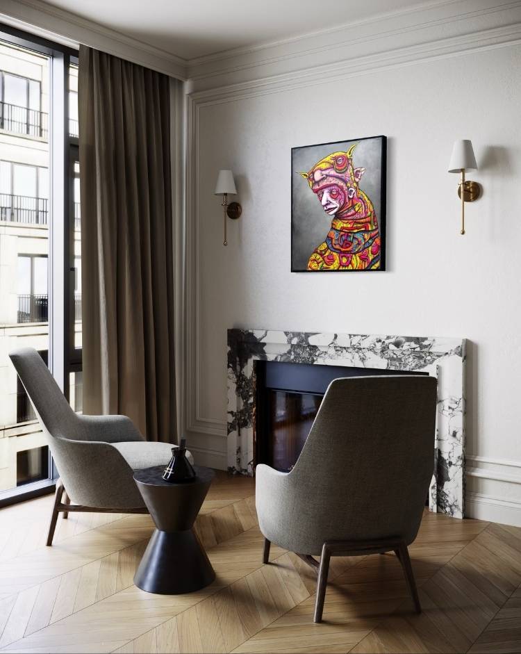 "Children's Book or Horror Story" Framed Original 24x30 on Canvas