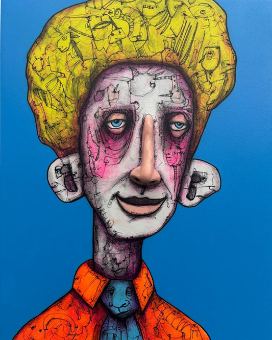 "Eric From IT" 14 in x 11 in 3D Mixed Media