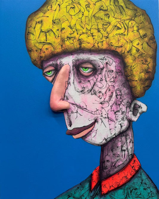 "Lunch Break Bob" 14 in x 11 in 3D Mixed Media