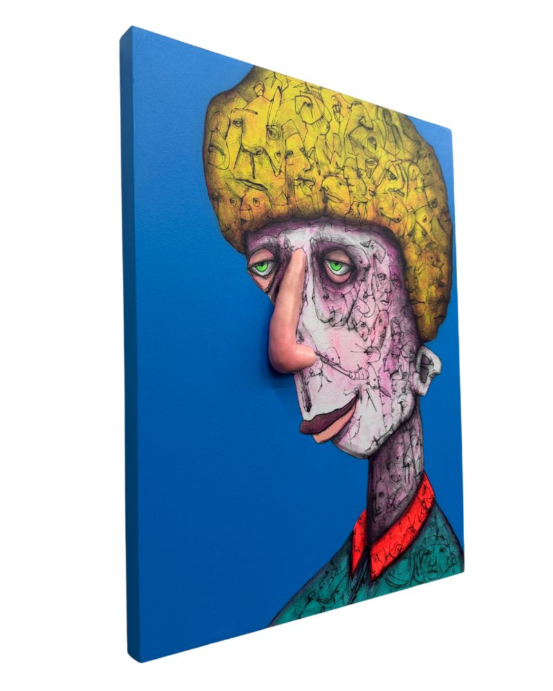 "Lunch Break Bob" 14 in x 11 in 3D Mixed Media