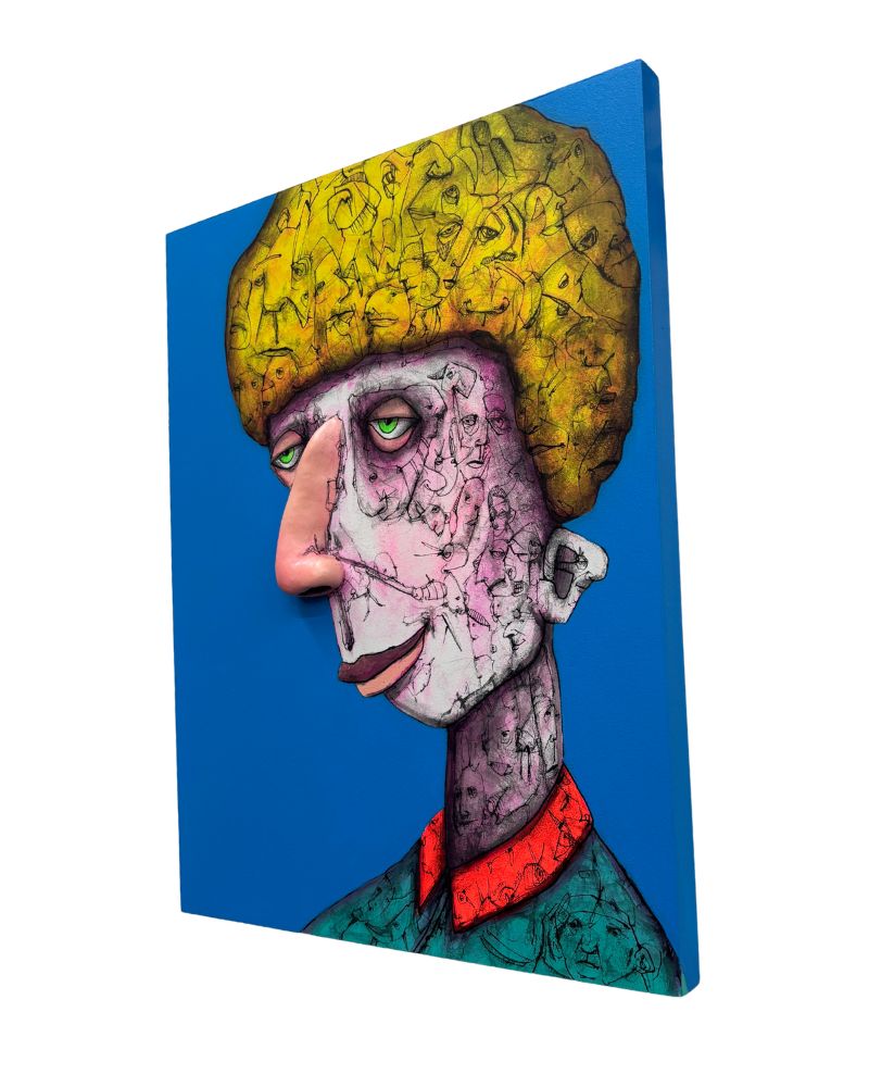 "Lunch Break Bob" 14 in x 11 in 3D Mixed Media