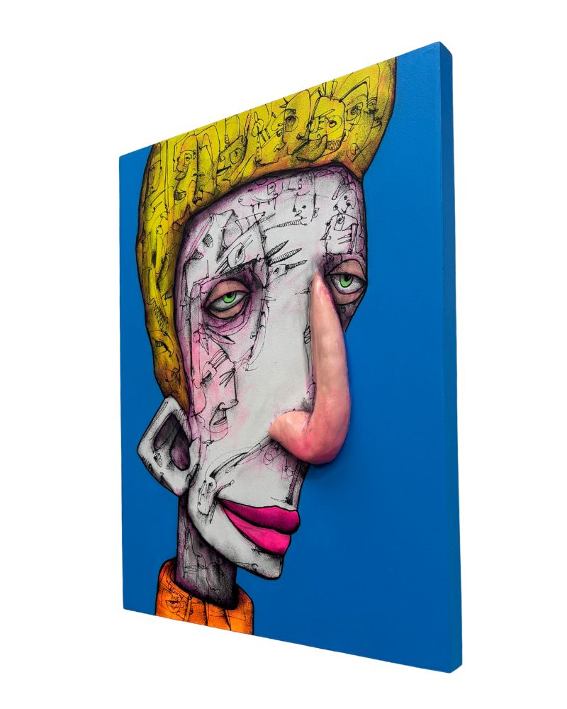 "Beavis" 14 in x 11 in 3D Mixed Media