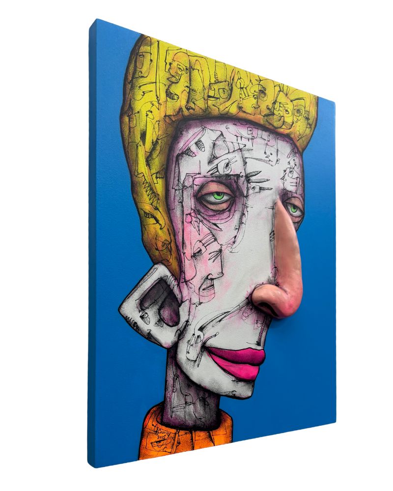 "Beavis" 14 in x 11 in 3D Mixed Media