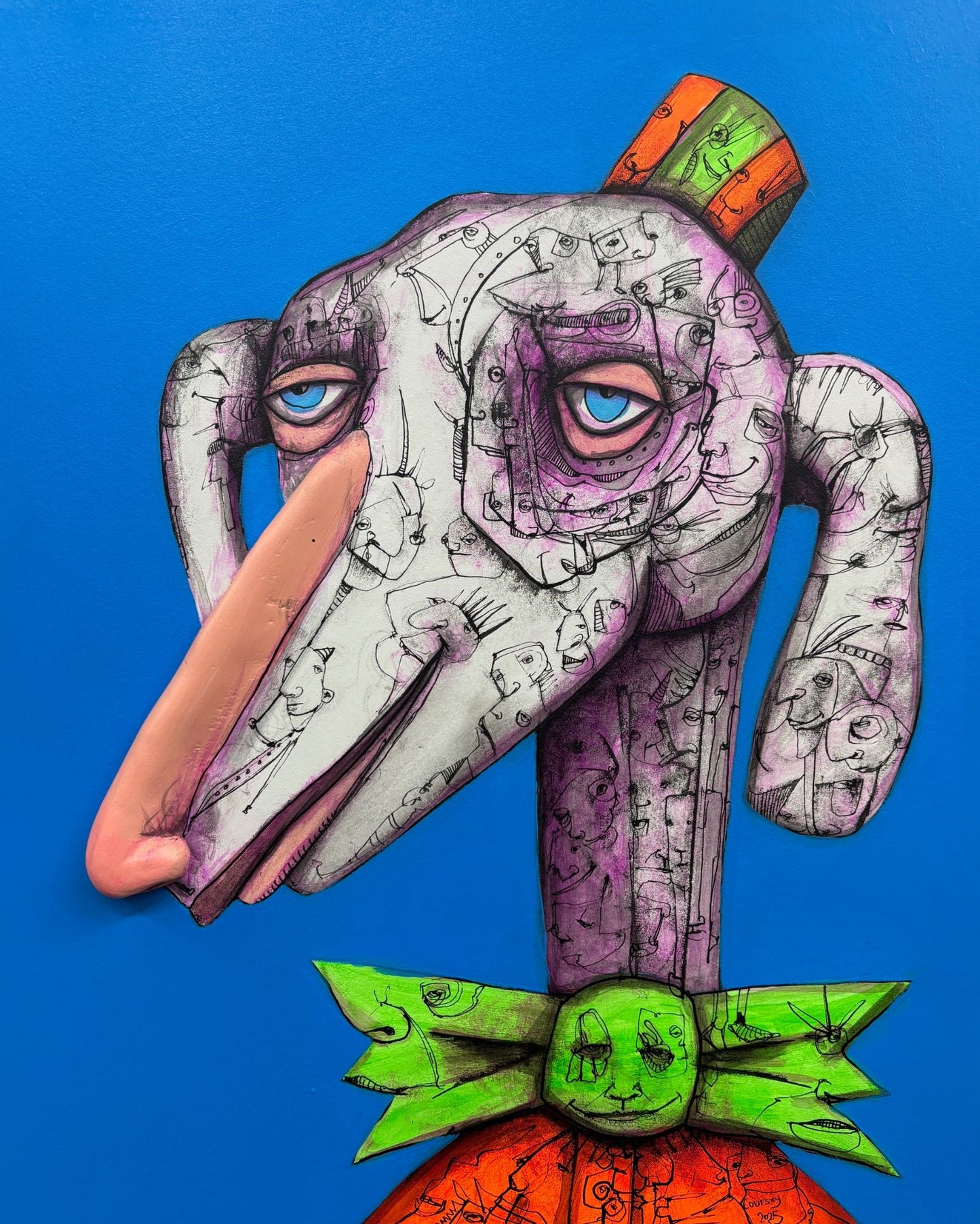 "Elijah Dachshund" 14 in x 11 in 3D Mixed Media