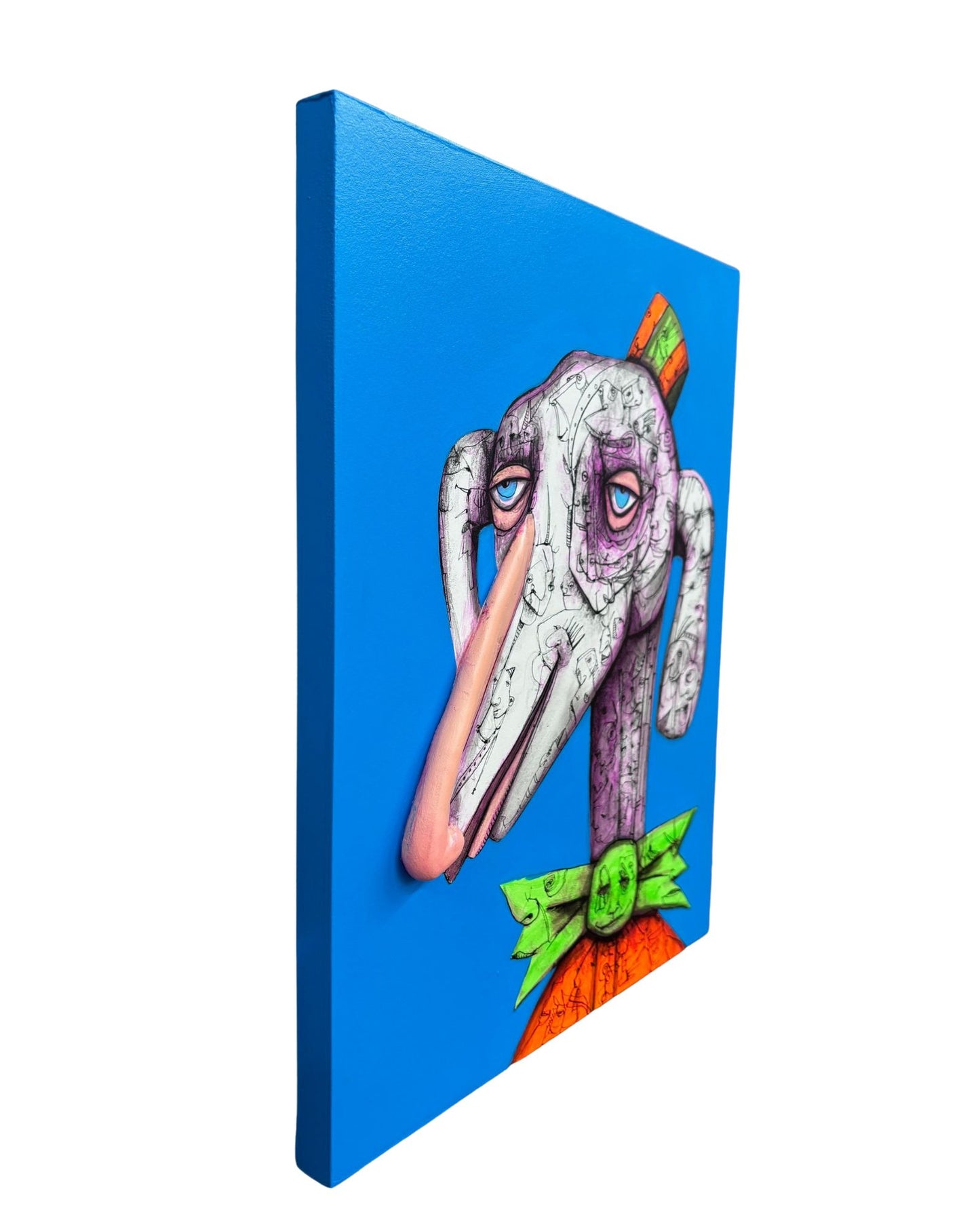 "Elijah Dachshund" 14 in x 11 in 3D Mixed Media